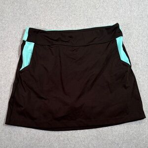 Greg Norman Collection Black and Aqua Mini Skirt